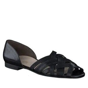 Paul Green Lucia D'Orsay Sandal, Black Leather, Size 6.5